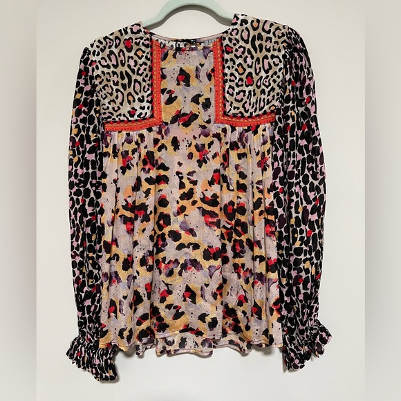 Bl^nk London Anthropologie Multicolor Embroidered Top Size Small - Picture 1 of 7